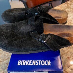 Black Birkenstock Boston Soft Footbed Size 40 N - Soft Suede